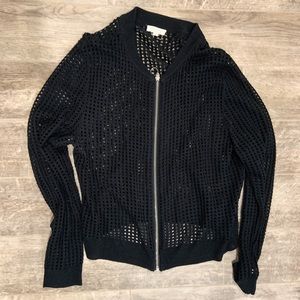 Black Mesh Zip Up